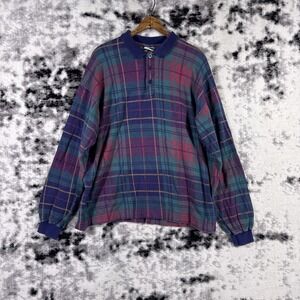 Cotton Club Sweater Shirt‎ Mens Size 42 Plaid Long Sleeve Grandpacore Old Money